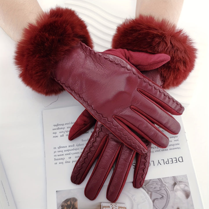 Plush Leather Gloves