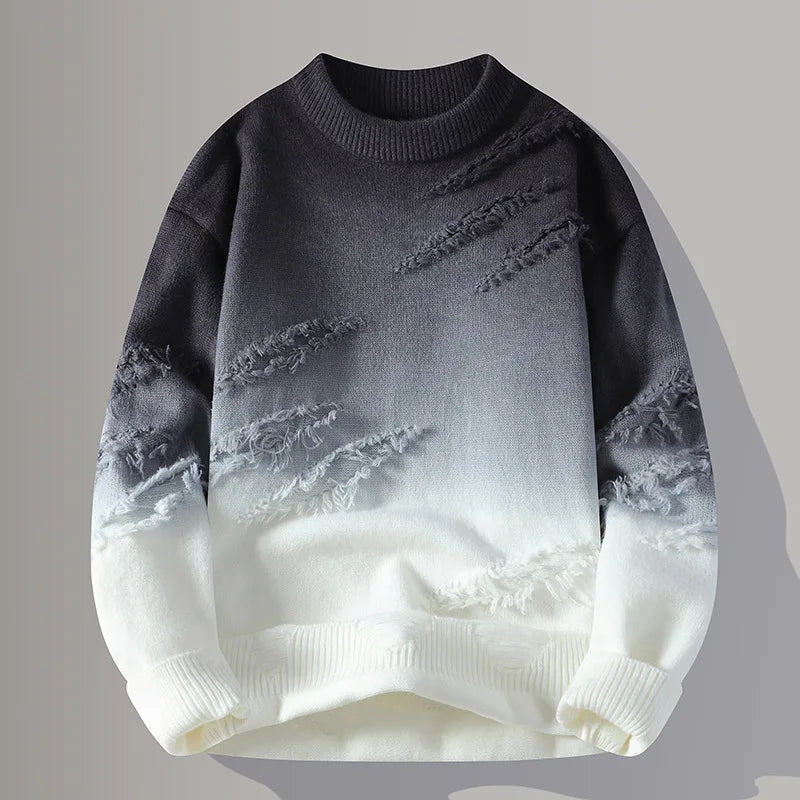 Static Fade Distressed Crewneck