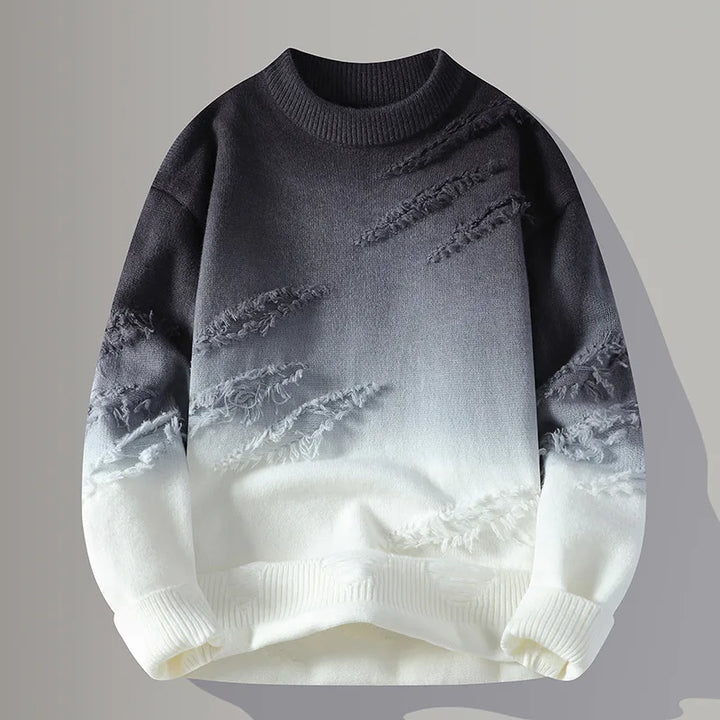 Static Fade Distressed Crewneck