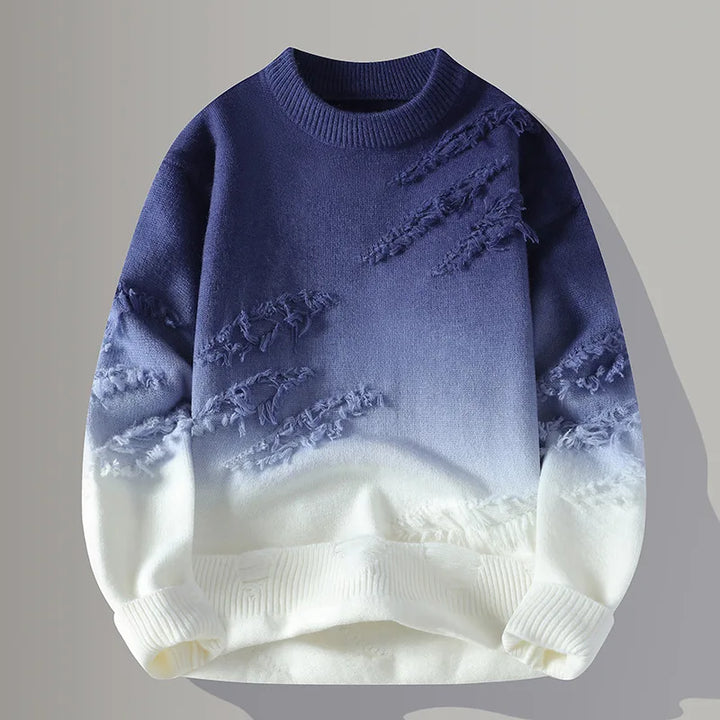 Static Fade Distressed Crewneck