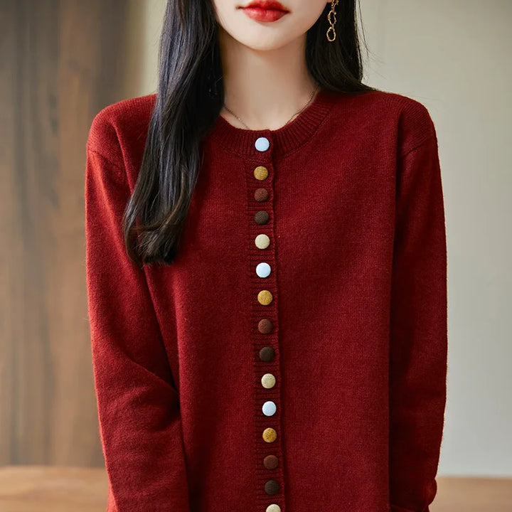 Button Ridge Wool Cardigan