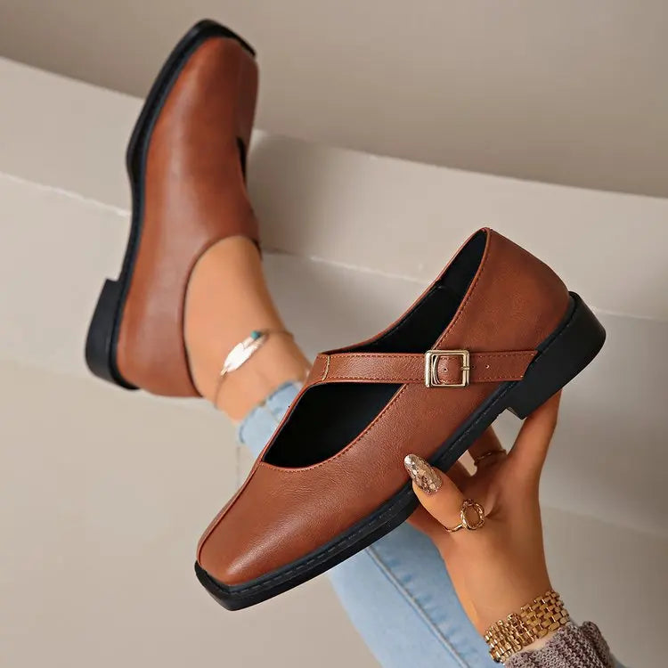 Éloise Buckled Strap Flats