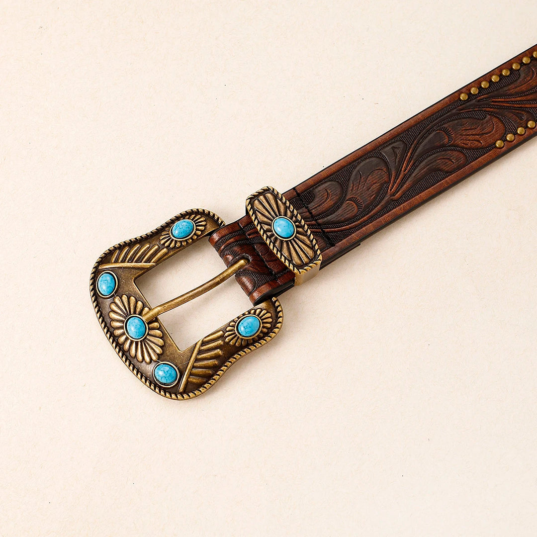 Chioma Embossed Leather Belt