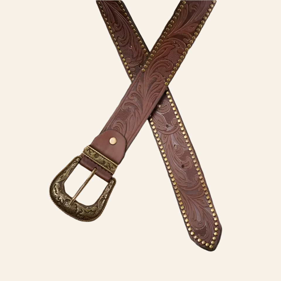 Chioma Embossed Leather Belt
