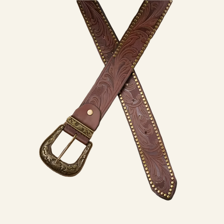 Chioma Embossed Leather Belt