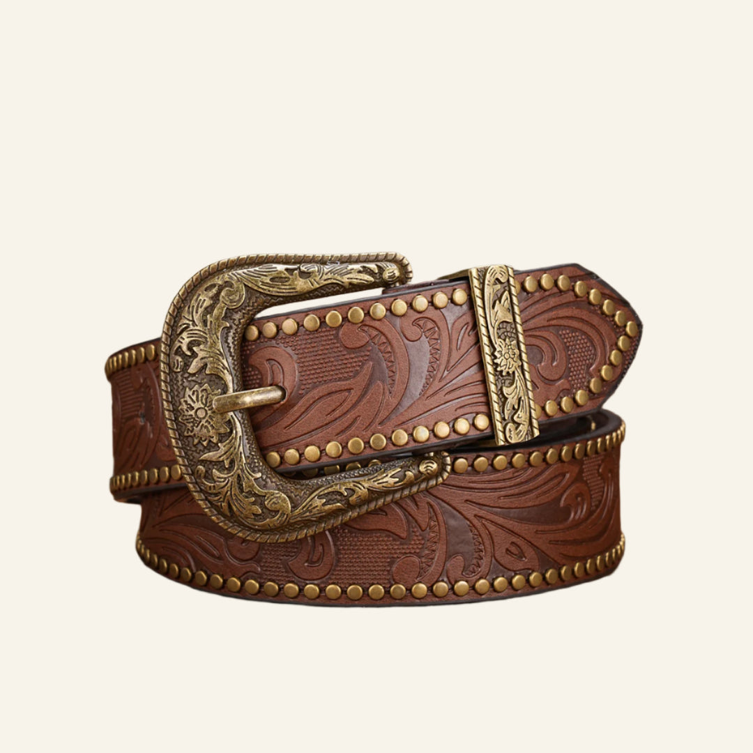 Chioma Embossed Leather Belt